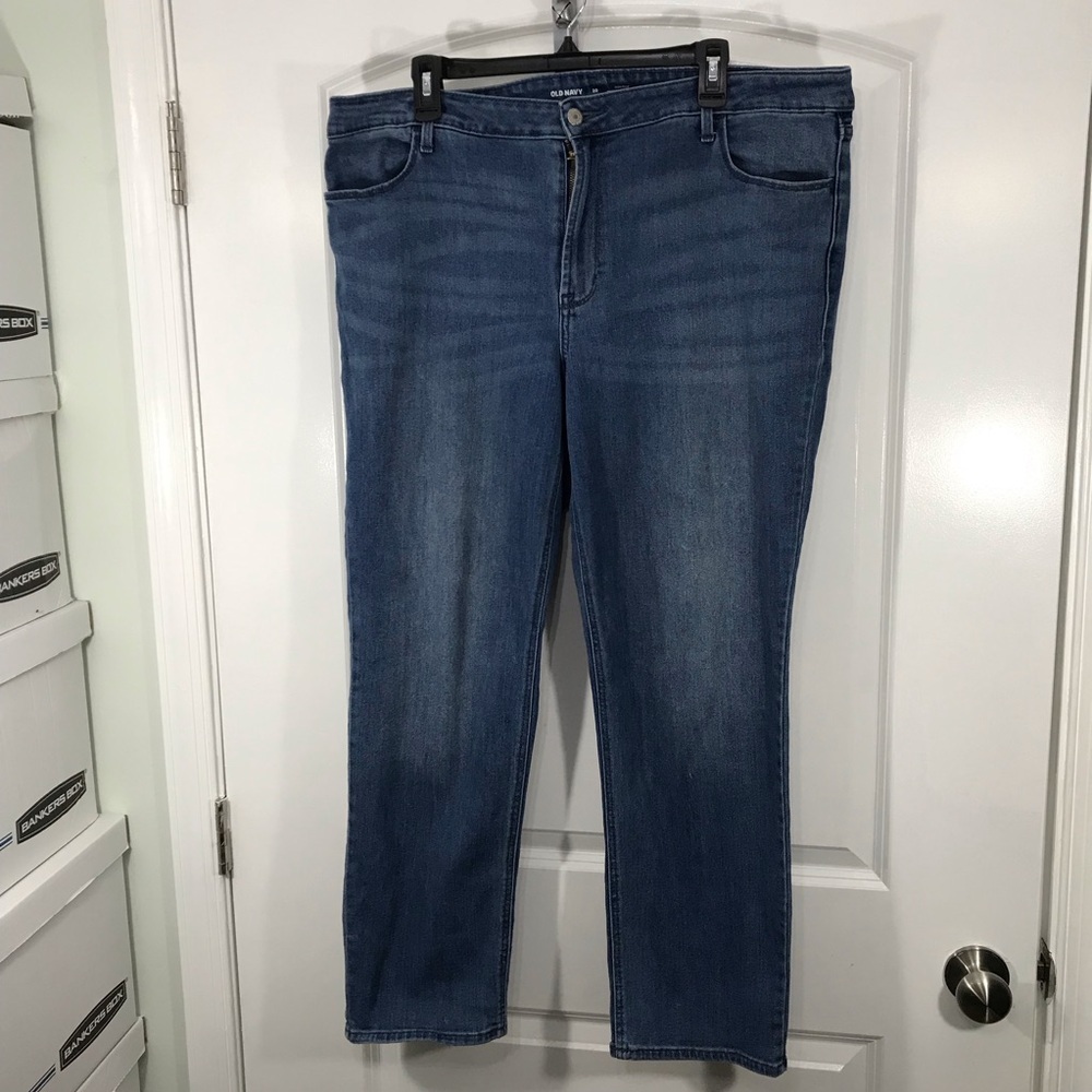 Old Navy High Rise Wow Straight Blue Denim Jeans Size 20 CB-117
